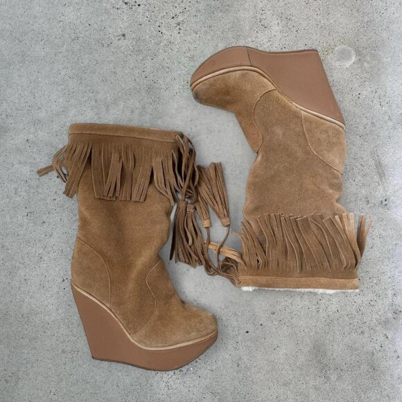 y2k fringe suede boots - Picture 2 of 8